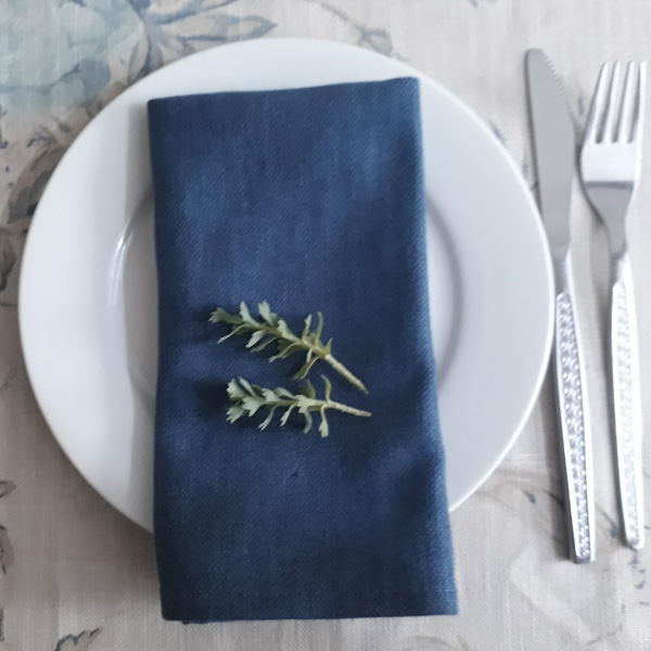 Dark Blue Linen Napkins