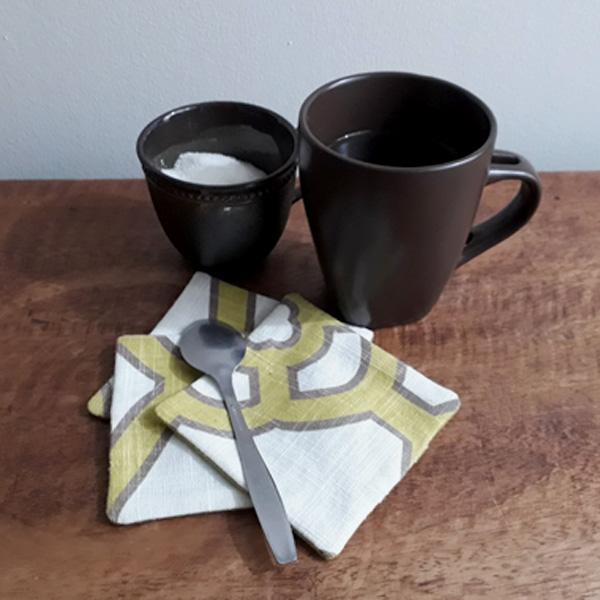 Chartreuse Geometric Patterned Coasters