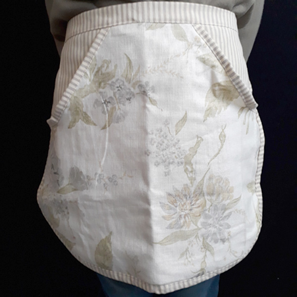 Green Floral and Stripe Peg Apron