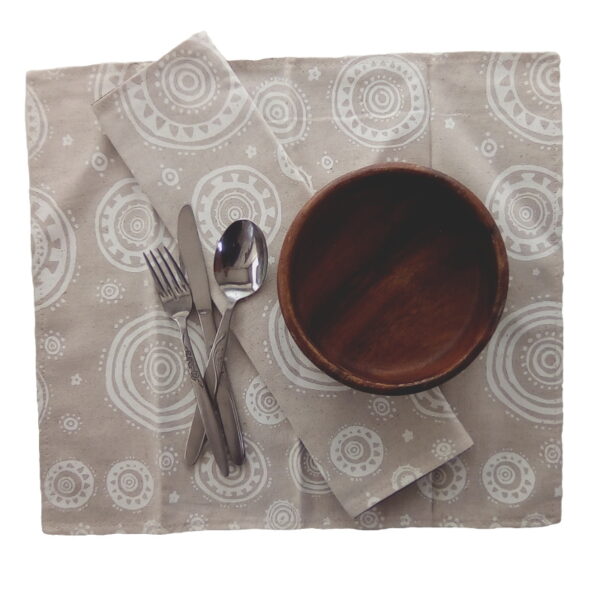 Tribal Circles on Natural Cotton Placemats