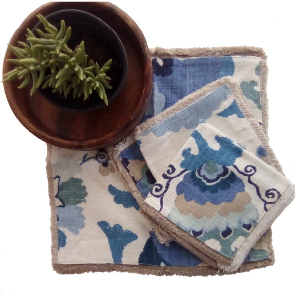 Fringed Linen Cocktail Napkins - Image 2