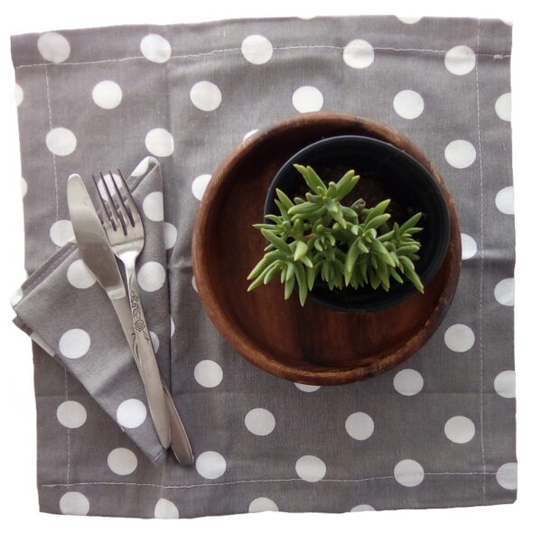 Grey Spotted Cocktail Napkins - Image 2
