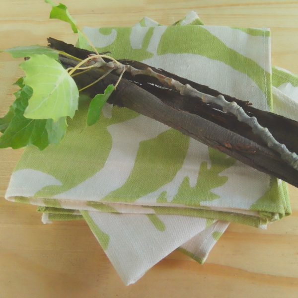 Green and Cream Abstract Floral Napkins