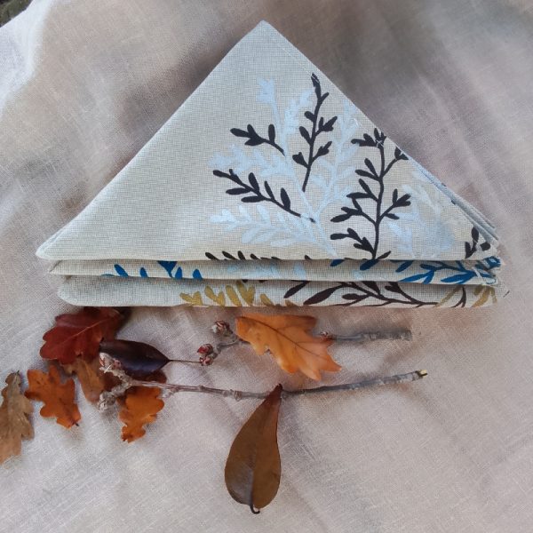 Cotton Napkins with a Leafy Design